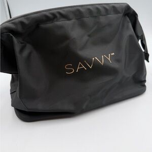 Savvy Black Toiletry Dopp Kit with Gold Logo